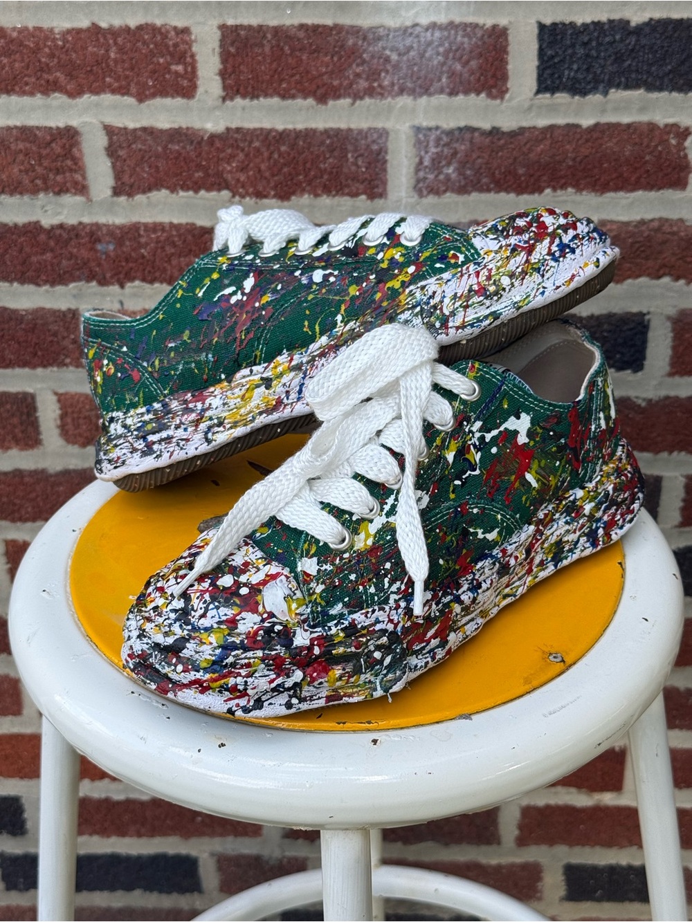 Maison MIHARA YASUHIRO Peterson23 OG Sole Paint Splatter Green Sneakers 41